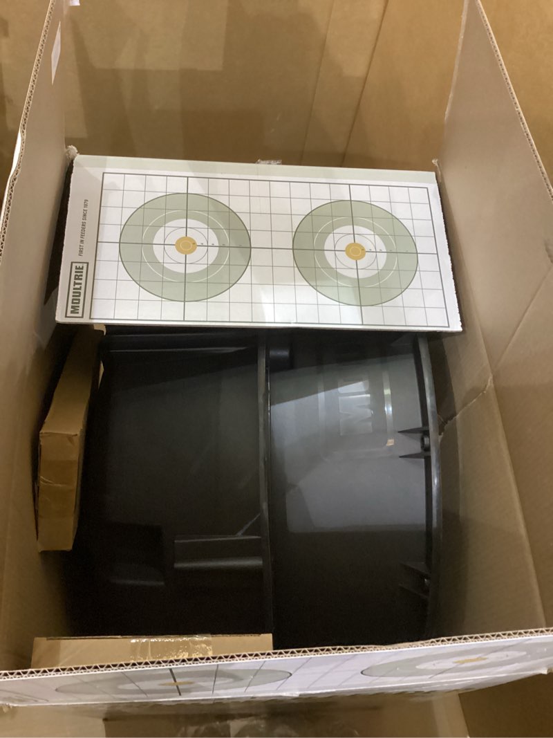 Condition photo showing As Is for Moultrie Deer Feeder Standard - 30-Gallon - Moultrie Quick-Lock Hopper System - Digital Timer Control - 200 lb Feed Capacity