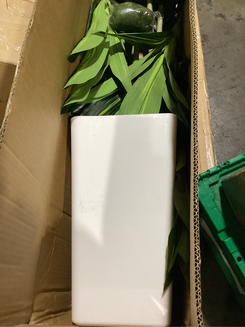 Condition photo showing Good Condition for dracaena plant artificial tree 7ft tall fake tropical floor plants potted (real touch) artificial silk tree leaf faux trees white tall planter for home office living room indoor outdoor decor