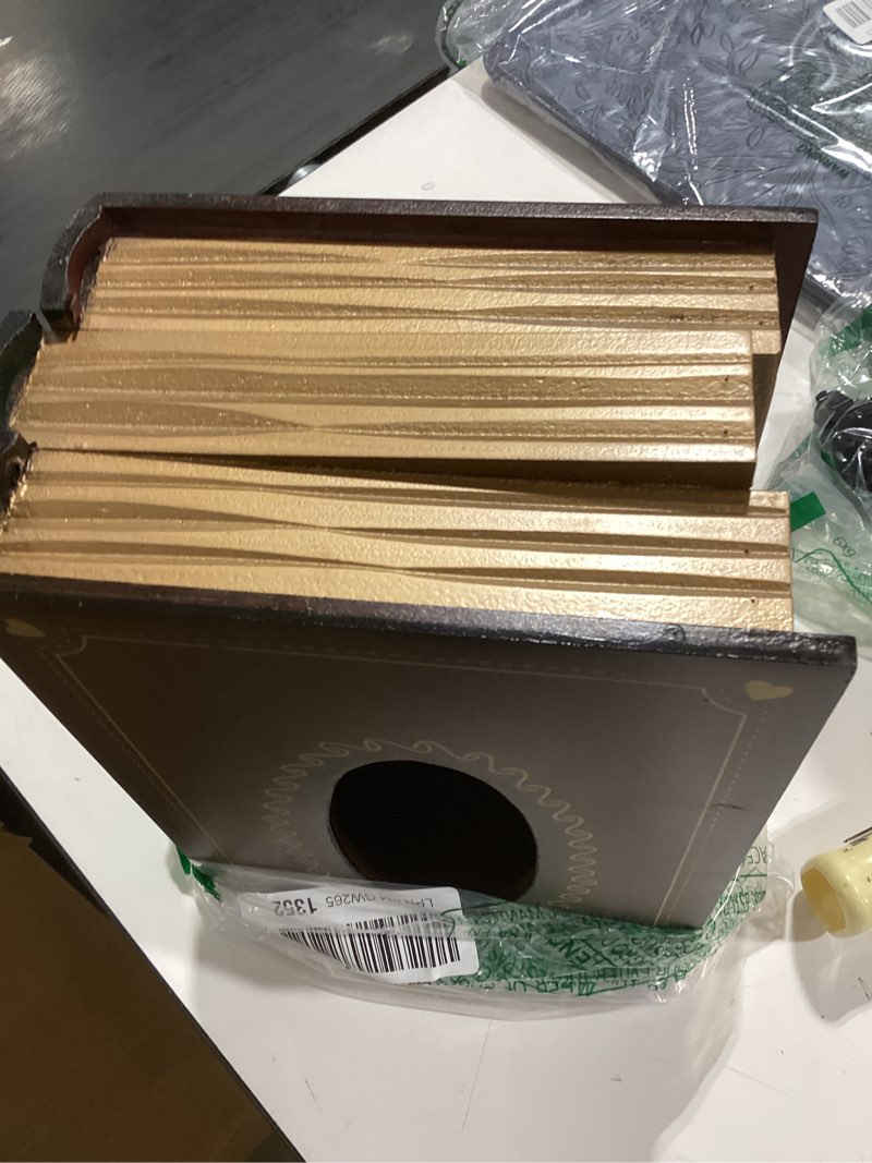 Condition photo showing Good Condition for tosnail elegant wooden antique book tissue holder dispenser/novelty napkin holder, 10.75 x 6.5 x 4 inches