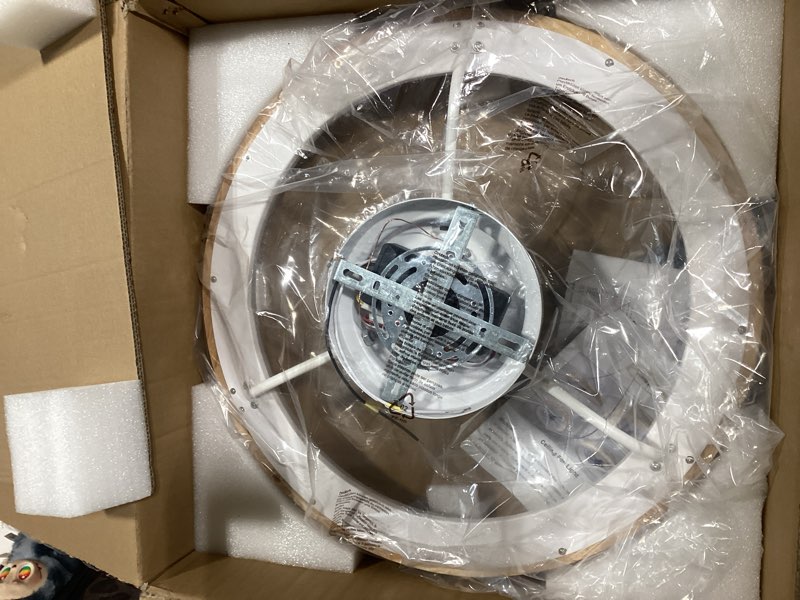 Condition photo showing New/Like New for 20'' low profile ceiling fans with lights modern flush mount wood ceiling fan and remote dimmable led