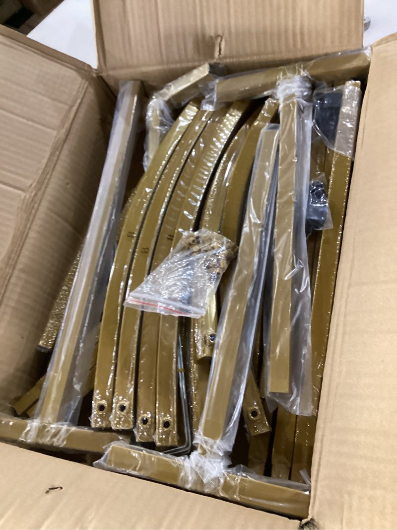 Condition photo showing New/Like New for 2 Pieces Gold Metal Wedding Arch Backdrop Stand(7.2FT 6FT) Balloon Arch Stand for for Party Wedding Baby Shower Graduations Holiday Ceremony-Ideal for Balloons Flowers Garden Decor