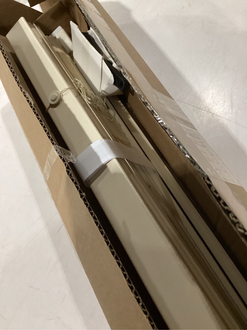 Condition photo showing Good Condition for lazblinds no tools no drill 1" vinyl mini blinds, cordless blinds for windows, light filtering horizontal window blinds & shades, 30 1/2" w x 64" h, cream cordless-cream 30 1/2" w x 64" h