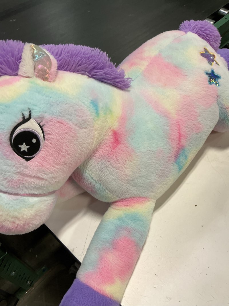 Condition photo showing Good Condition for IKASA Giant Unicorn Stuffed Animal Plush Toy,Large Cute Jumbo Soft Toys,Huge Big Size Plushy Fluffy Fat Oversized Plushie,Gifts for Kids Girls Boys Girlfriend (Multicolored, 43 inches)