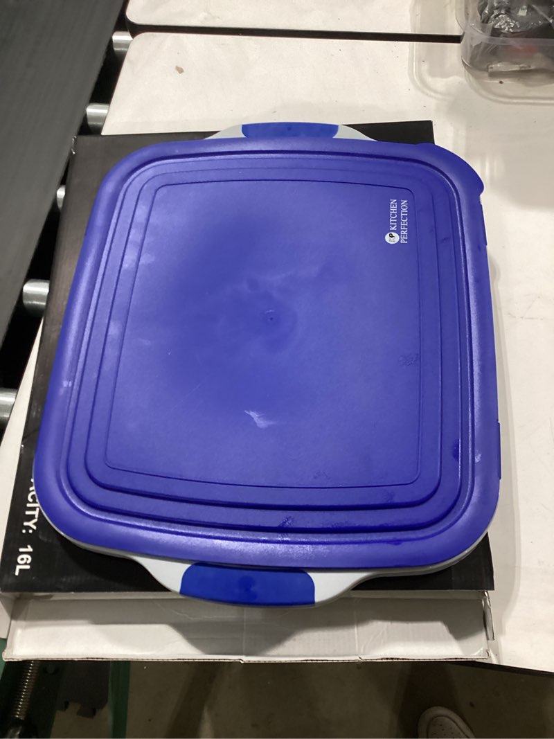 Condition photo showing Good Condition for kitchen perfection collapsible xl smoker & bbq prep tub with locking lid & cutting board - grill caddy container for meat marinating & brine perfect for brisket, turkey & ribs - best gift for men