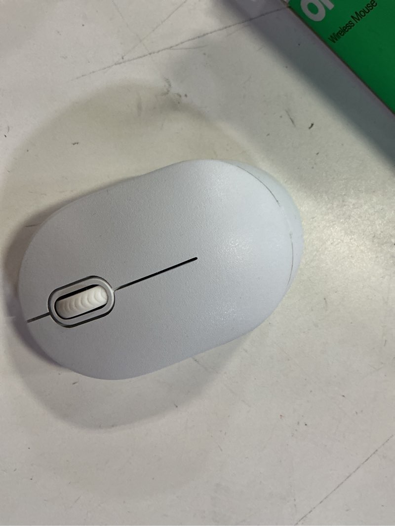 Condition photo showing As Is for onn wireless 5-button mouse  1600 dpi  2.4 ghz usb-a dongle  white