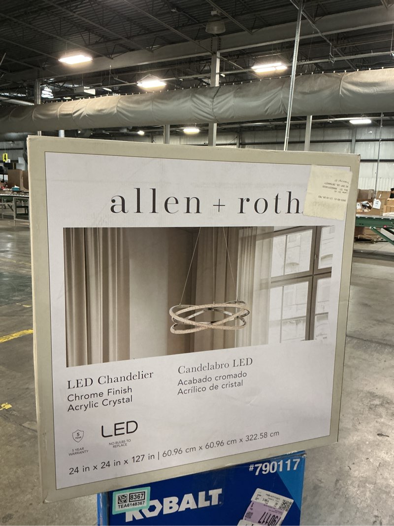 Condition photo showing Good Condition for allen + roth lucia 1-light gloss glam led crystal steelchandelier