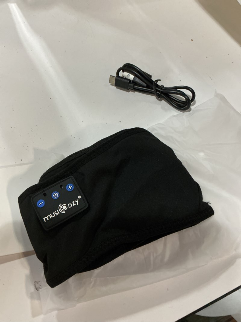 Condition photo showing New/Like New for musicozy sleep headphones bluetooth 5.4 headband, sports wireless earphones sweat resistant earbuds sleeping headphone with ultra-thin hd stereo speaker for workout running cool gadgets unique gifts black one size