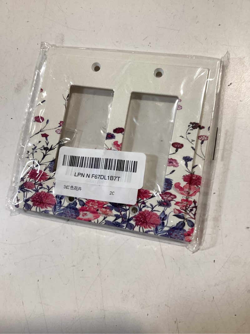 Condition photo showing Good Condition for decorative outlet covers vintage floral pattern red flower plants 2 gang double rocker light switch cover plate electrical switch plate cover decorate gfci wall plate for bedroom home decor double rocker / 4.9 x 5 in vintage floral pattern red flower plants