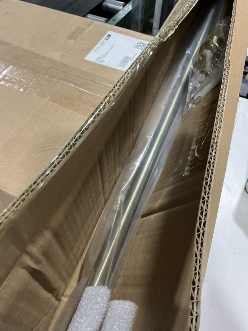 Condition photo showing Good Condition for antique bronze disc curtain rods, 48-84 inches window curtain rod,adjustable room darkening drapery rod with aluminum finials and brackets,wrap around design 48-84" antique bronze