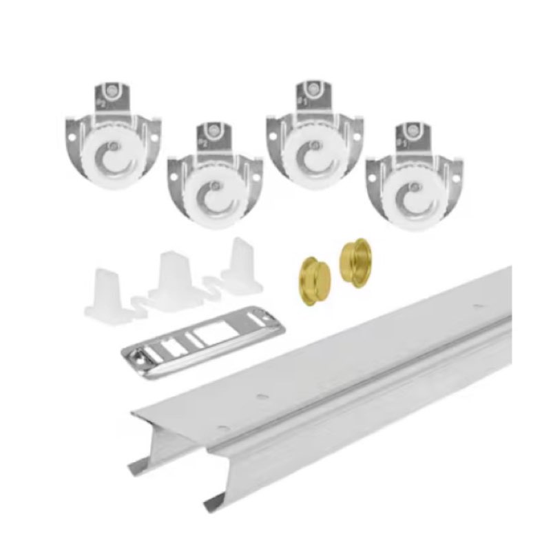 m-d 8 -piece 72-in bi-pass door sliding closet door track kit