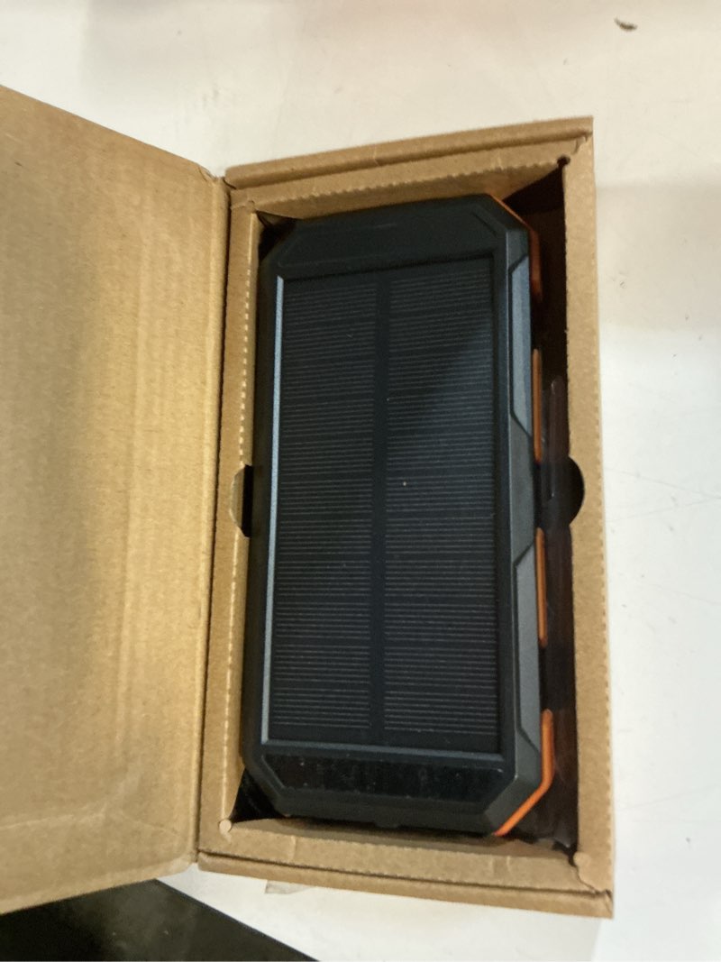 Condition photo showing Good Condition for solar charger power bank 38800mah, pd 22.5w usb-c fast charging portable charger with 4 built-in cables, external battery pack with dual led emergency flashlights for camping, hiking, outdoor use