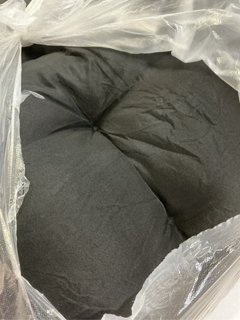 Condition photo showing Good Condition for outdoor patio cushion waterproof rocking chair cushions for outdoor furniture non-slip wicker chair seat pads with back, black 41.7"*20.8"