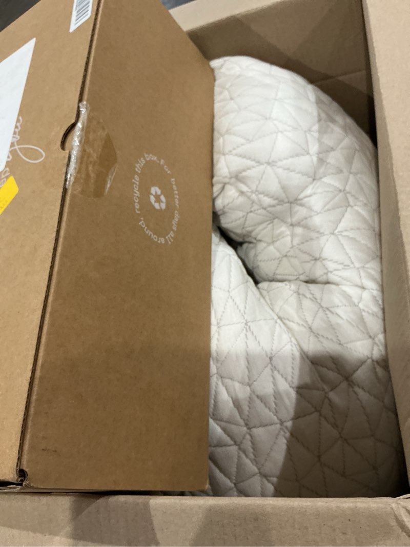 Condition photo showing As Is for coop home goods original cut-out adjustable pillow, queen size bed pillows for neck & head support, 18 x 28 “ memory foam pillows - medium firm for side sleeper, certipur-us/greenguard gold cut-out white queen