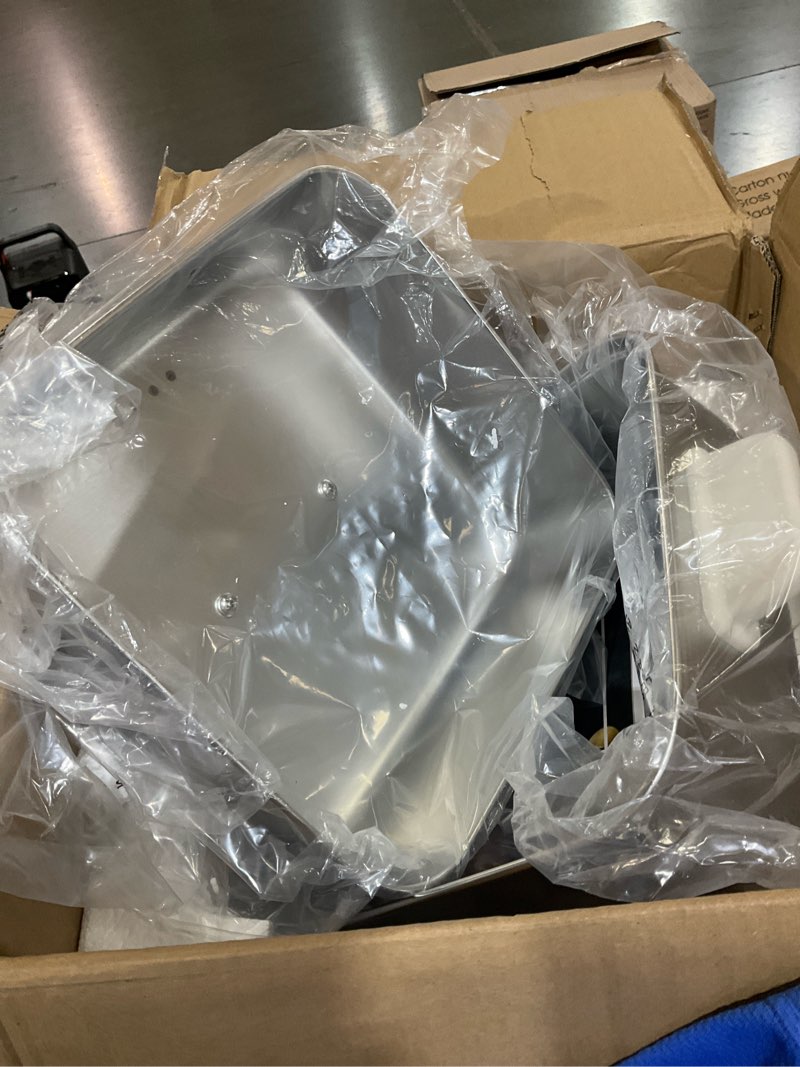 Condition photo showing As Is for electric food steamer 12.7?qt, double-tier 8-in-1 vegetable & meal steamer, stainless steel, timer & keep warm, boil-dry protection, healthy cooking kitchen steamer