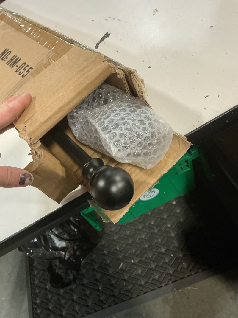 Condition photo showing New/Like New for matte black double curtain rods for window 28-48 inches, decorative double drapery rod with round finials, 1-inch front and 5/8 inch back dual rod matte black 28-48"