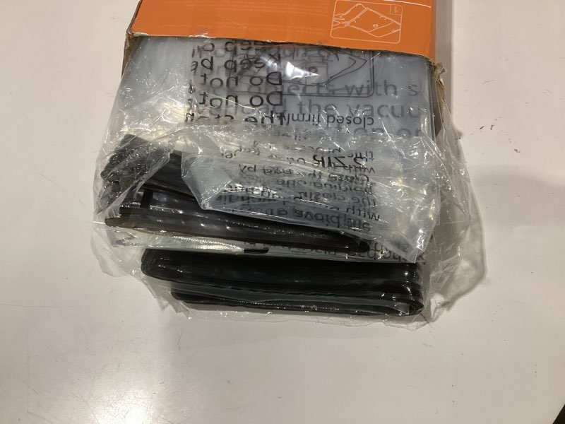 Condition photo showing As Is for gongshi vacuum storage bags, space saver seal bags for clothing, travel luggage,blankets, comforters, pillows, clothes storage.16 combo