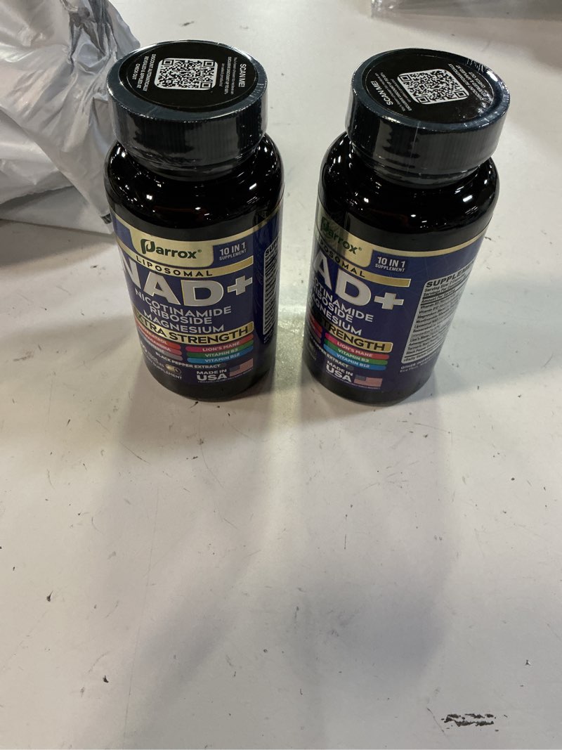 Condition photo showing Good Condition for (bbd :11/2027 ))parrox nad+ supplement with liposomal nad+, nicotinamide riboside, magnesium, vitamin b3 & b12, resv 3 pcs
