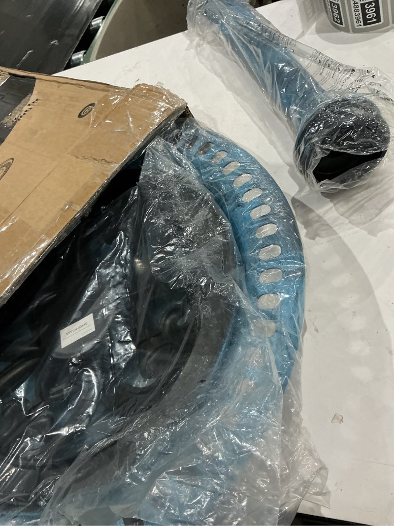 Condition photo showing Good Condition for vivohome 28 inch height polyresin lightweight antique outdoor garden bird bath blue