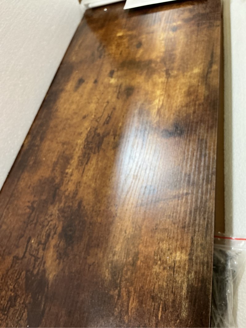 Condition photo showing New/Like New for floating shelves 30 inch long, 12 inch deep floating shelf for books, rustic wood 30 x 12 storage shelves for wall storage & display, thicked wall shelf for kitchen, living room, rustic brown, 1 pack rustic brown 30"w x 12"d, 1 pack