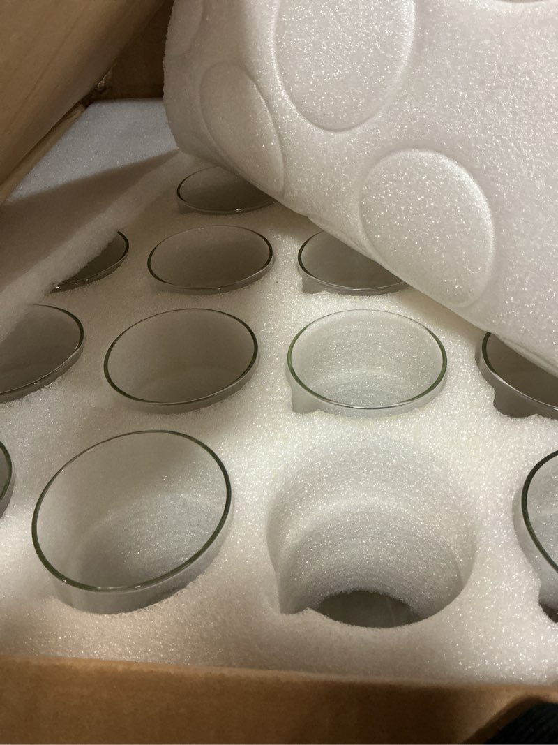 Condition photo showing Good Condition for ( incomplete )24 Pcs Hurricane Candle Holder Sleeve, H:16\" D:3\" Bottomless Glass Cylinder Candleholder Tall Clear Glass Cylinder Open Both Ends, Chimney Tube Cover, Open Ended Candle Shade 3\"x16\"H 24