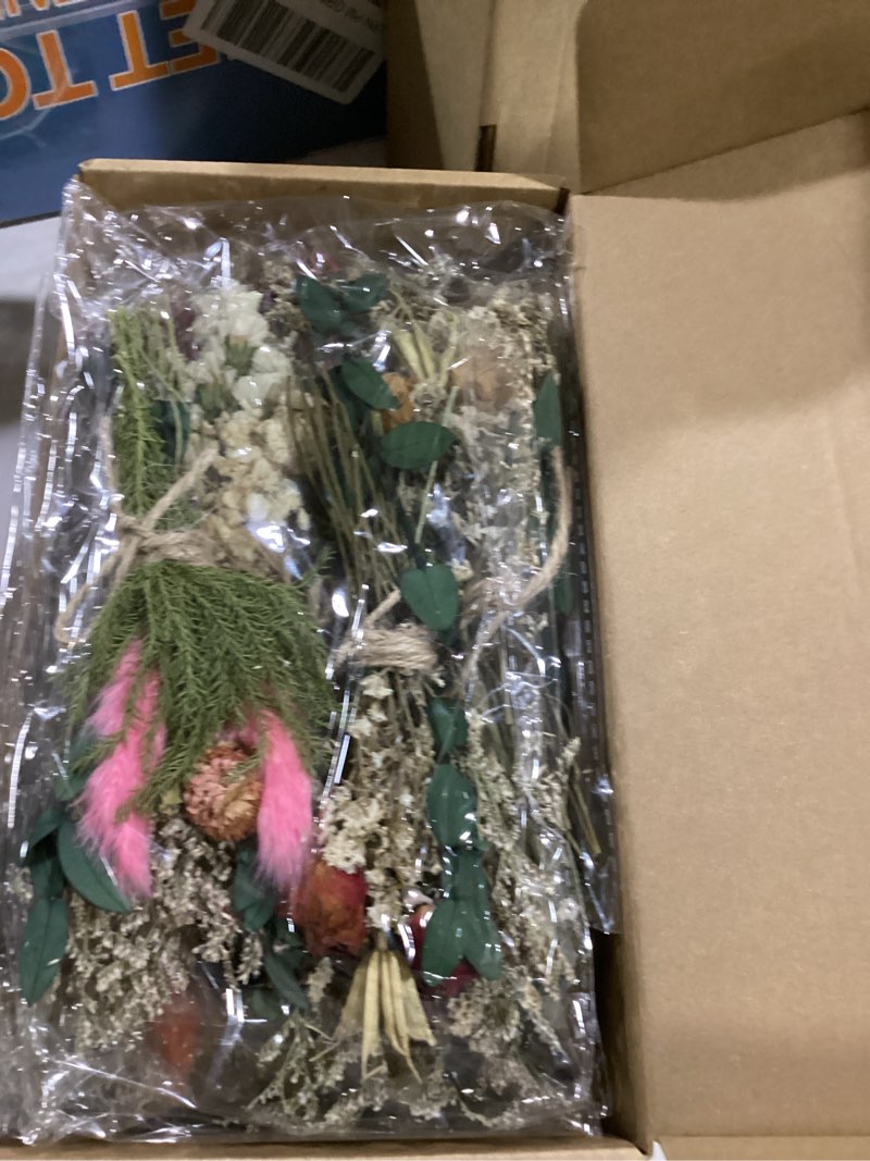 Condition photo showing Good Condition for layhit 12 pack boho dried flower bouquet mini wedding handmade dry flowers decor for vase crafts diy photo boutonniere for men floral plant for bridesmaid gift birthday decor(bright)