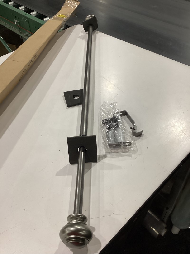 Condition photo showing New/Like New for h.versailtex window curtain rods for windows 28 to 48 inches adjustable decorative 3/4 inch diameter single window curtain rod set with classic finials, pewter pewter 28"-48"