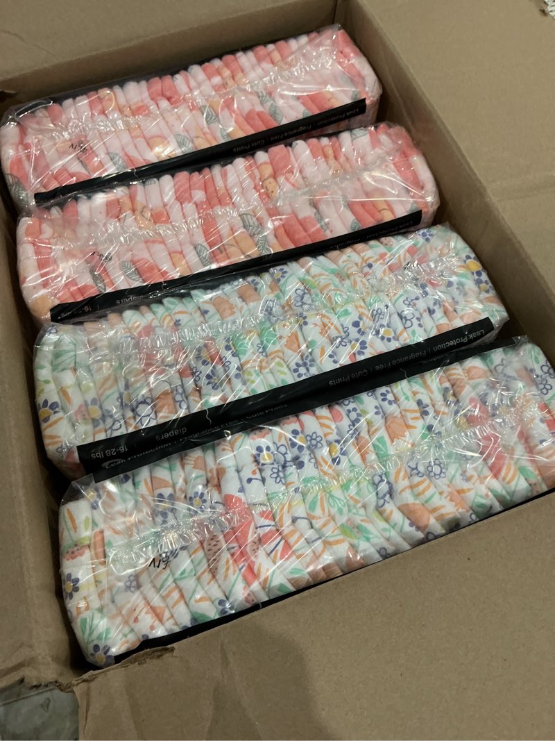 Condition photo showing Good Condition for the honest company comfort dry disposable diapers for sensitive skin, hypoallergenic, just peachy + flower power, super club box size 3 (16–28 lbs) 120 count