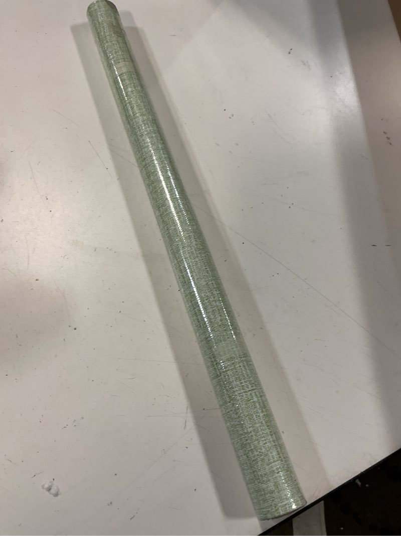 Condition photo showing New/Like New for wadile grasscloth peel and stick wallpaper 15.7in x 196.8in, textured contact paper for cabinets, faux linen wall paper sticker pull and stick, fabric vinyl wallpaper self adhesive light green