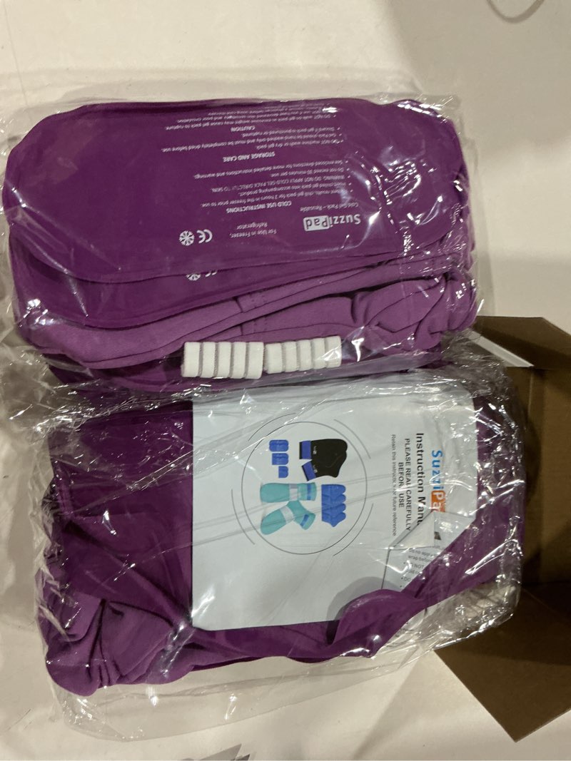 Condition photo showing Good Condition for suzzipad cold socks & hand ice pack, cooling gloves for chemotherapy, chemo care package for women and men, s/m, purple s/m cold therapy socks and gloves