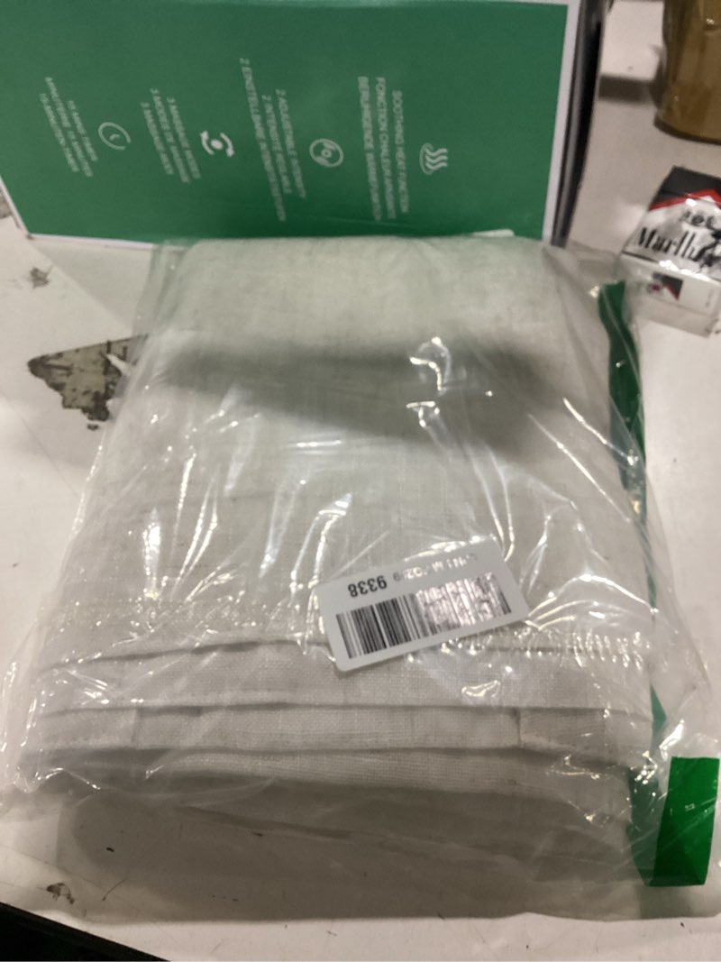 Condition photo showing New/Like New for lamit cream linen semi sheer curtains 45 inch for windows, light filtering neutral bedroom curtains farmhouse boho back tab and rod pocket decor panels, 2 panels, 52 x 45 inch 52"w x 45"l (pack of 2) cream