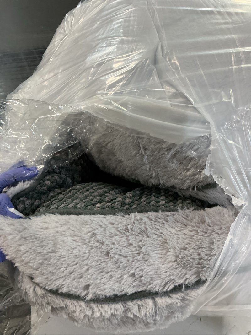 Condition photo showing As Is for INVENHO Large Dog Beds Large Sized Dog Washable, Orthopedic Warming Soft Sleeping Puppy Bed Durable Pet Bed with Anti-Slip Bottom L(35"x25"x10") L (35"x25"x9") Grey
