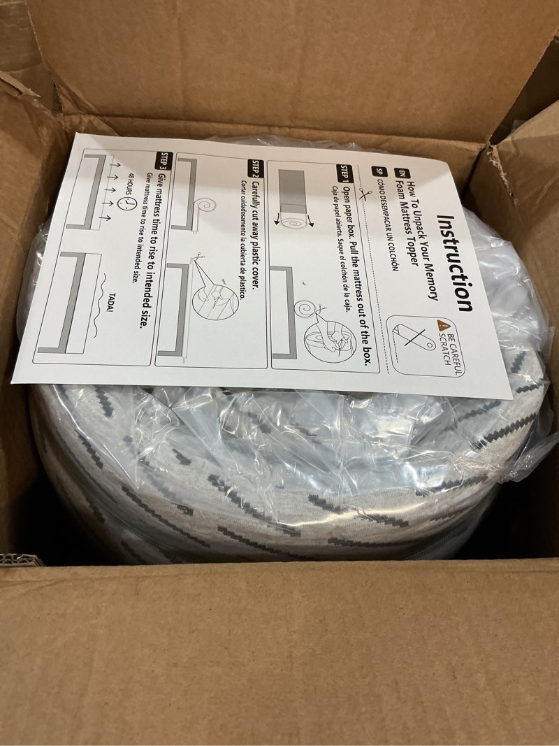 Condition photo showing New/Like New for firm mattress topper queen size 3 inch, cooling gel & bamboo charcoal memory foam mattress topper for back pain relief, bamboo dual-layer foam bed pad with removable cover queen 3"-bamboo