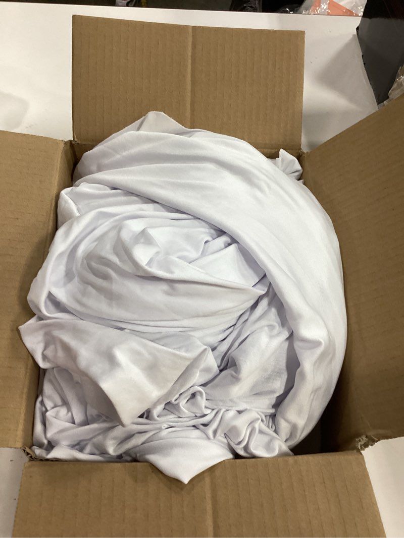 Condition photo showing Good Condition for HolidayIdeas White 4ft Spandex Tablecloth 2 Pack Fitted Stretch Rectangluar Table Skirts 24x48 Inch, Wrinkle-Free Floor Length Polyester Table Cover for Weddings Parties Banquets Events White 24x48 Inch| 2 Pack