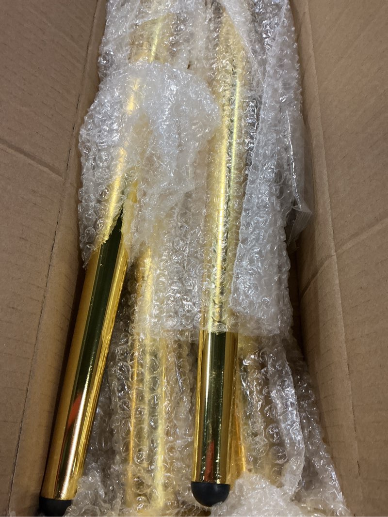 Condition photo showing As Is for osring 20 inch furniture legs gold round tapered metal table leg, slant cabinet furniture feet hardware for coffee table, 4 pack