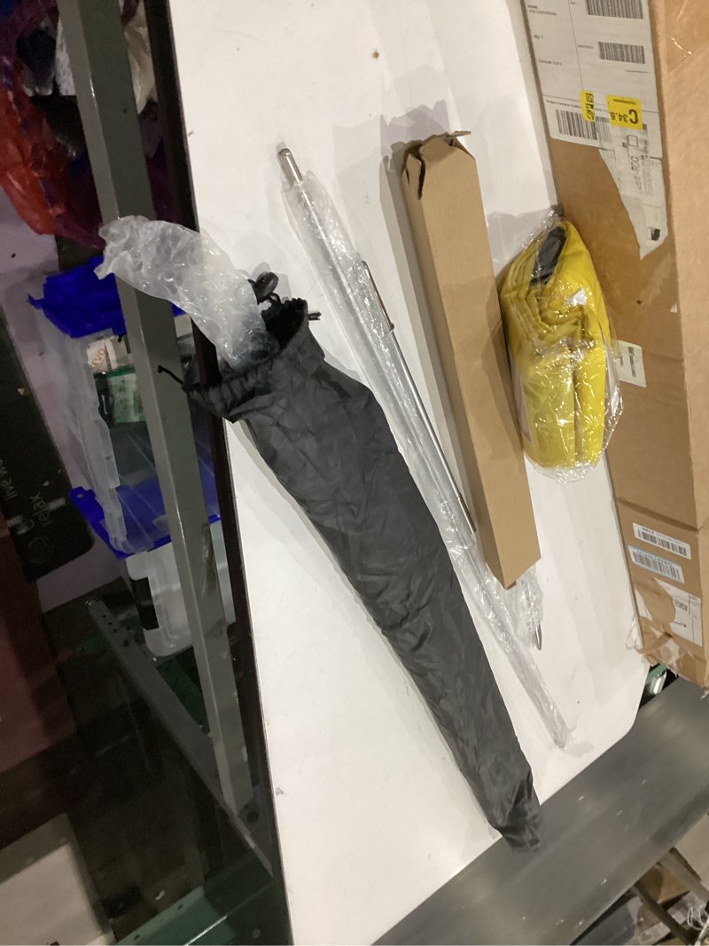 Condition photo showing As Is for lookourway solid color themed 12-feet feather flag complete set with poles and ground spike yellow