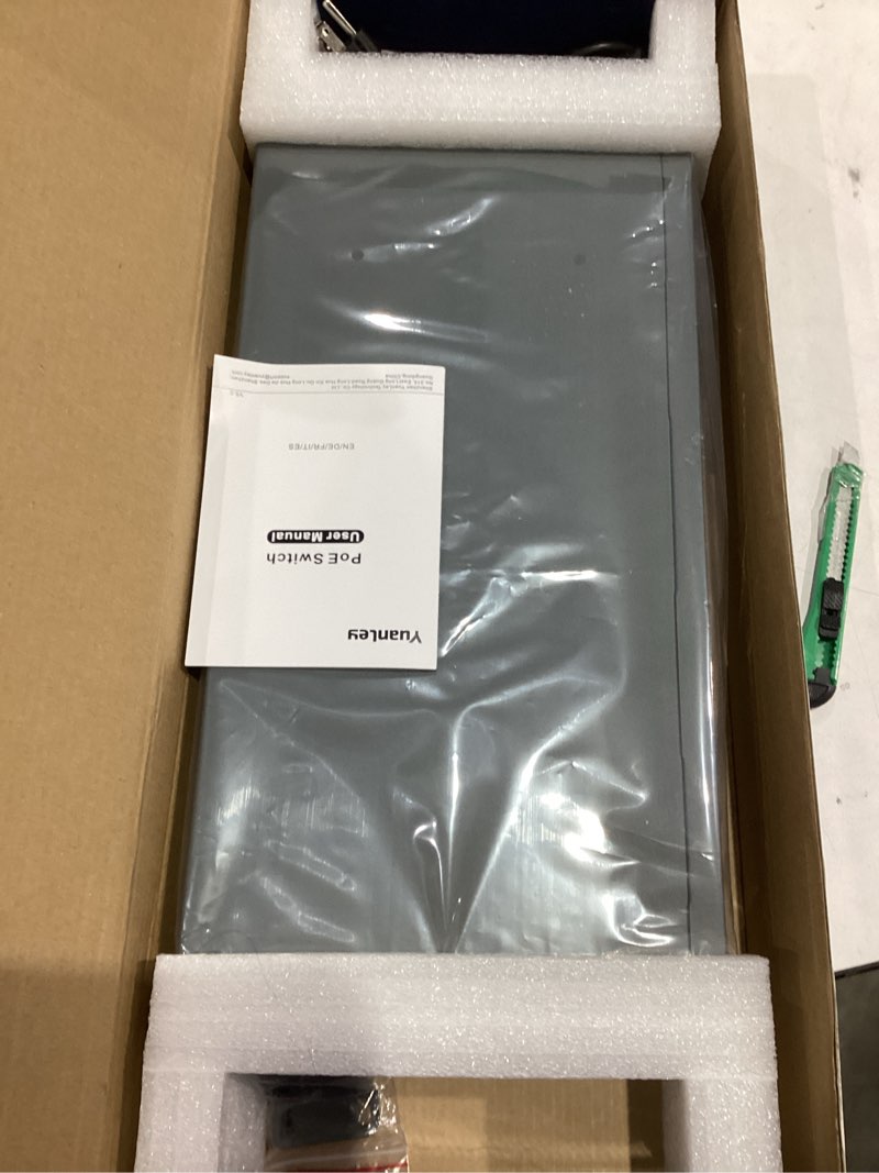 Condition photo showing New/Like New for YuanLey 9 Port PoE Switch with 2 Port 10/100Mbps Ethernet Uplink, Unmanaged 11 Port 802.3af/at 120W Power PoE+ 100Mbps Network Switch, Vlan, Extend 250m, Fanless, Rackmount Plug and Play 10 Port | 8*100Mbps Ports
