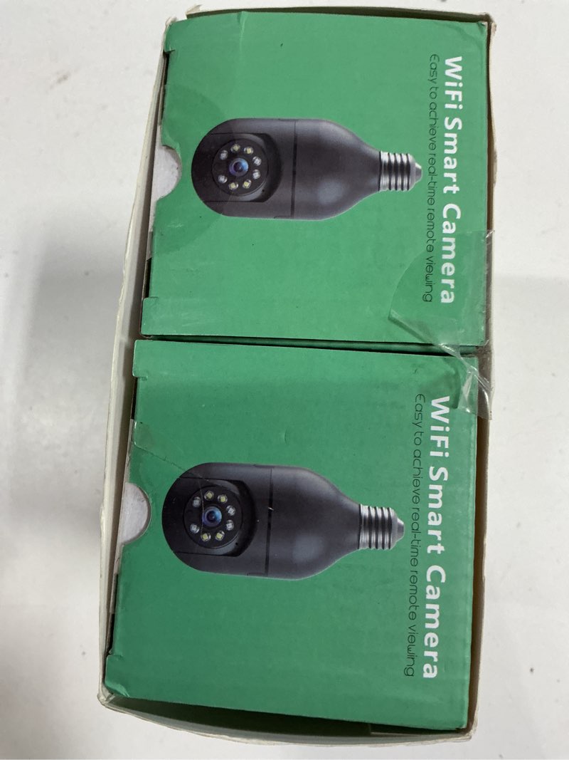 Condition photo showing New/Like New for jennov 2k light bulb security camera wireless outdoor, indoor light socket cameras for home security, human detection, 355°, color night vision, 5g/2.4g wifi, screw in, compatible with alexa black black / 2pk
