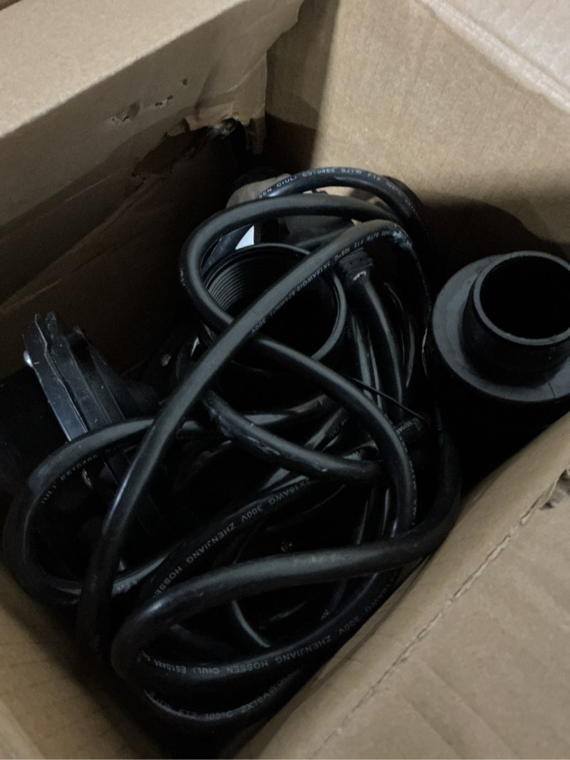 Condition photo showing As Is for star water systems 1/3 hp 1320 gph thermoplastic diaphragm switch top ac sink pump system