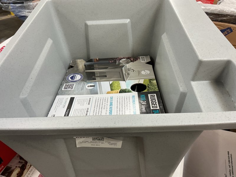 Condition photo showing Good Condition for ruggedtub 24.25-in x 22-in 1-basin graphite (gray with black speckles) freestanding utility tub with drain and faucet