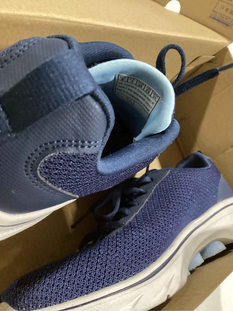 Condition photo showing As Is for Skechers Womens Go Walk 7 - Clear Path Athletic Walking Sneaker 6 Navy/Light Blue