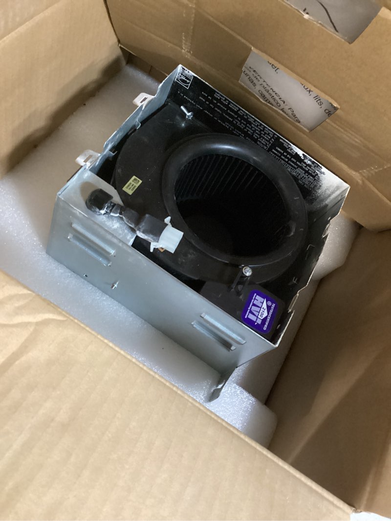 Condition photo showing As Is for utilitech ventilation fan 1.5-sone 100-cfm white decorative lighted bathroom fan, energy star