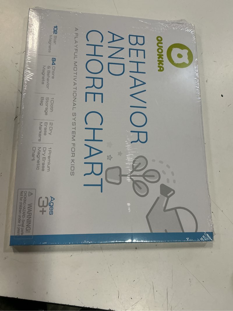 Condition photo showing New/Like New for quokka magnetic behavior chore chart for kids at home - gift reward visual schedule chart - dry and erase routine and responsibility - use 48 magnets & 49 stars - from toddlers to teens 1. original