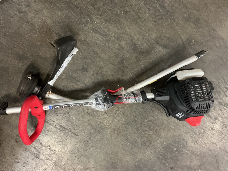 Condition photo showing As Is for hyper tough 17" 26cc 2-cycle gas powered curved shaft string trimmer