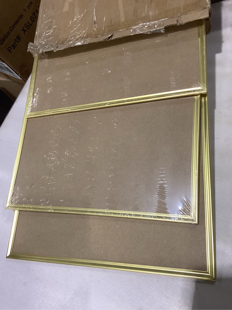 Condition photo showing New/Like New for upsimples 16x24 Picture Frame Gold 3 Pack, Scratch-Proof Poster Frames 16 x 24 for Photo Gallery - Slide-In Strips, Horizontal or Vertical Wall Mounting Gold 16x24