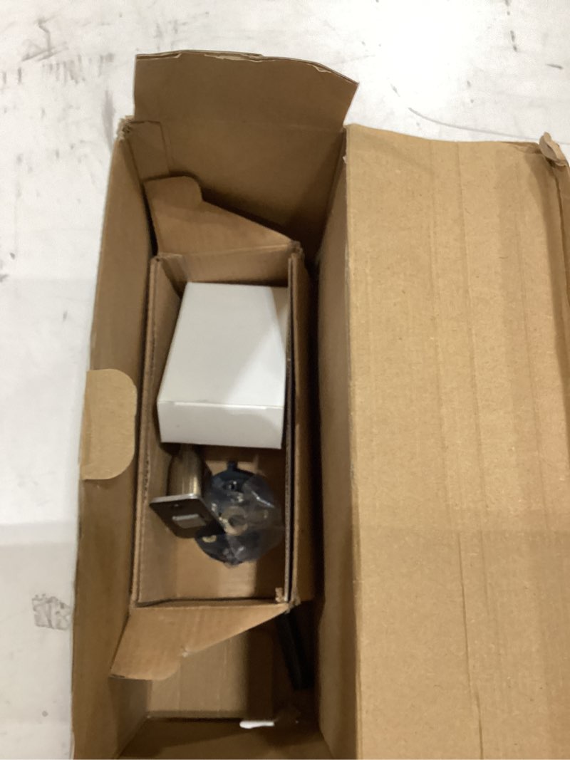 Condition photo showing As Is for black pocket door hardware, 2 3/8" backset, zinc alloy heavy duty square matte black pocket door lock, solid sliding pocket door handle(1 pack) 1 pack 2 3/8" matte black