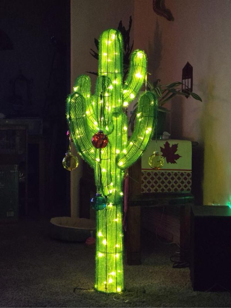 Holiday Living 4.5-ft LED Cactus with Ornaments Yard Decoration