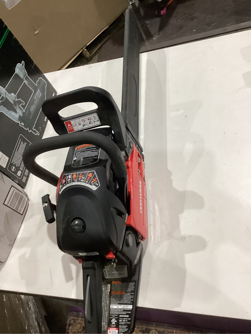Condition photo showing As Is for craftsman cmxgsamy462s 20 in. 46 cc gas chainsaw