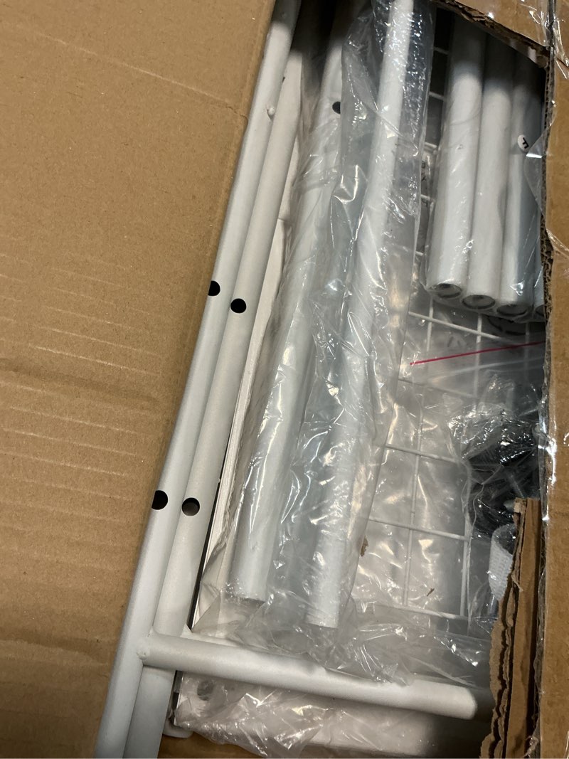 Condition photo showing Good Condition for Over the Toilet Storage shelf, 4-Tier Bathroom Organizer Rack, Easy To Install with Adjustable Feet Pad and Basket Freestanding Bathroom Shelves Above Toilet, Space Saver Toilet Storage Cabinet(White)