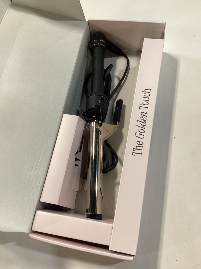 Condition photo showing Good Condition for hot tools new and improved 24k gold professional 1" extended barrel curling iron with clamp for bouncy curls | 24k gold technology for long-lasting results & longer barrel for easy styling