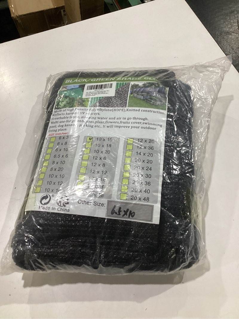 Condition photo showing New/Like New for 40% black shade cloth for garden with grommets 10x16ft heavy duty sun shade | breathable hdpe mesh tarp - 40% sun block garden shade cloth for greenhouse, pergola, patio shade, backyard & outdoor plants 10 ft x 16 ft
